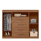 Cômoda Para Quarto 2 Portas 4 Gavetas 1 Nicho Master Jatoba