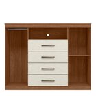 Cômoda Para Quarto 2 Portas 4 Gavetas 1 Nicho Master Jatobá/a
