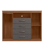 Cômoda Para Quarto 2 Portas 4 Gavetas 1 Nicho Master Jatobá/g