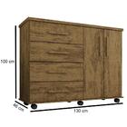 Cômoda Para Quarto 2 Portas 4 Gavetas Com Rodízios Encanto G0