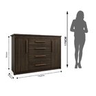 Cômoda Para Quarto 2 Portas 4 Gavetas Elegance Capuccino Wood