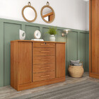 Cômoda Para Quarto 2 Portas 5 Gavetas - Fortuna-cinamomo - Tc