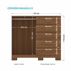 Cômoda Para Quarto 2 Portas 5 Gavetas Málaga Santos Andirá Ja