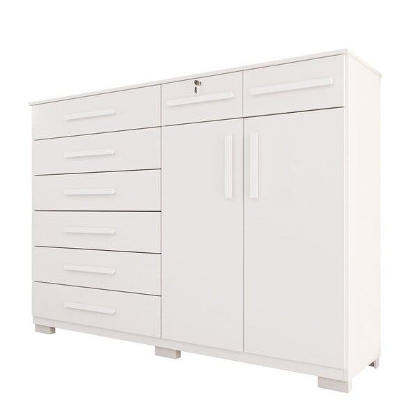 Cômoda Para Quarto 2 Portas 8 Gavetas Esmeralda Expresso Móveis