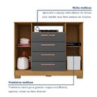 Cômoda Para Quarto 2 Portas E 4 Gavetas Com Chave 120,5cm Com