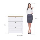 Cômoda Para Quarto 3 Gavetas Americano Branco Gelo/ipê