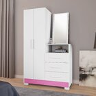 Cômoda Para Quarto 3 Gavetas E 2 Portas Com Espelho Nt5165 Br