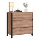 Cômoda Para Quarto 3 Gavetas E 2 Portas M123 Preto/solanum