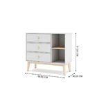 Cômoda Para Quarto 3 Gavetas Em Madeira Maciça E Mdf Simba Br