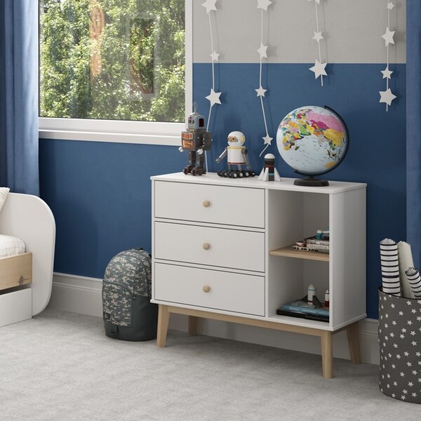 Cômoda Para Quarto 3 Gavetas Em Madeira Maciça E Mdf Simba Br