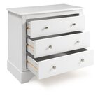 Cômoda Para Quarto 3 Gavetas Em Mdf 80cm Louise Branco