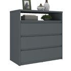 Cômoda Para Quarto 3 Gavetas Mdf Gales Grafito