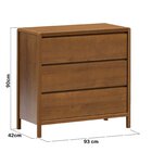 Cômoda Para Quarto 3 Gavetas Modena Amêndoa