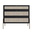 Cômoda Para Quarto 3 Gavetas Oslo Nero/dourado