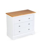 Cômoda Para Quarto 3 Gavetas Tampo De Madeira Maciça Louise M