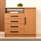 Cômoda Para Quarto 4 Gavetas 1 Porta E Nicho Freijó