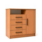 Cômoda Para Quarto 4 Gavetas 1 Porta E Nicho Freijó