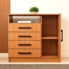 Cômoda Para Quarto 4 Gavetas 1 Porta E Nicho Freijó