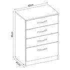 Cômoda Para Quarto 4 Gavetas Astral 02 Branco - Mpozenato