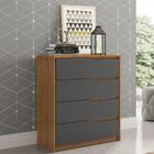 Cômoda Para Quarto 4 Gavetas Atria D02 Amedola/grafito - Mpoz