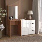 Cômoda Para Quarto 4 Gavetas Com Espelho Porto Branco/freijó