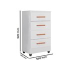 Cômoda Para Quarto 4 Gavetas Com Pés Lite Branco