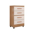 Cômoda Para Quarto 4 Gavetas Com Pés Lite Nature/off White