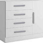 Cômoda Para Quarto 4 Gavetas Com Sapateira - Zeus-branco - Bi
