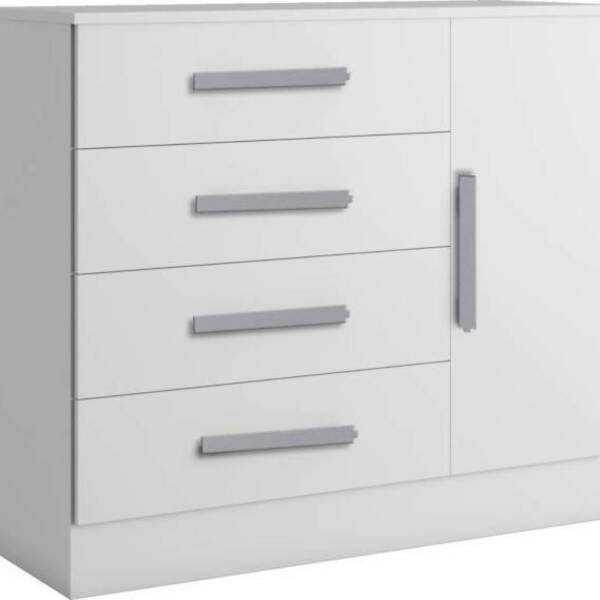 Cômoda Para Quarto 4 Gavetas Com Sapateira - Zeus-branco - Bi
