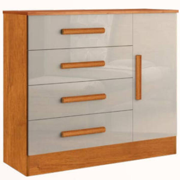 Cômoda Para Quarto 4 Gavetas Com Sapateira - Zeus-nature/off