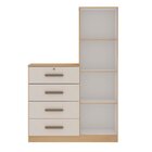 Cômoda Para Quarto 4 Gavetas E 1 Porta Freijo/white Laca