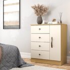 Cômoda Para Quarto 4 Gavetas E 1 Porta Lisboa Canary/off White