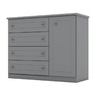 Cômoda Para Quarto 4 Gavetas E 1 Porta Mississipi Cinza
