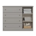 Cômoda Para Quarto 4 Gavetas E 1 Porta Mississipi Cinza