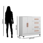 Cômoda Para Quarto 4 Gavetas E 2 Portas Lite Branco