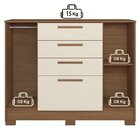 Cômoda Para Quarto 4 Gavetas E 2 Portas Pinhais Jatobá/areia