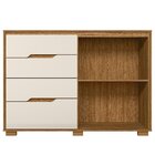 Cômoda Para Quarto 4 Gavetas E 2 Portas Texas Freijó/off White