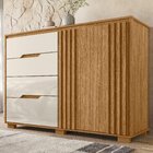 Cômoda Para Quarto 4 Gavetas E 2 Portas Texas Freijó/off White