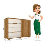 Cômoda Para Quarto 4 Gavetas E 2 Portas Texas Freijó/off White