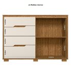 Cômoda Para Quarto 4 Gavetas E 2 Portas Texas Freijó/off White