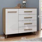 Cômoda Para Quarto 4 Gavetas E Porta Verona Nogueira/branco -