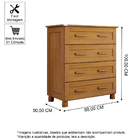 Cômoda Para Quarto 4 Gavetas Em Madeira Viena Carvalho - Stra