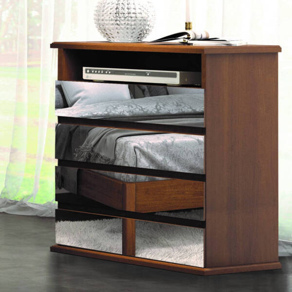 Cômoda Para Quarto 4 Gavetas Espelhadas - Lisboa - Móveis Mon