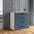 Cômoda Para Quarto 4 Gavetas Lisboa Branco/azul