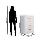 Cômoda Para Quarto 4 Gavetas Lite Branco