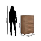 Cômoda Para Quarto 4 Gavetas Lite Carvalho Oak