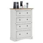 Cômoda Para Quarto 4 Gavetas Madeira Maciça Branco/nogal