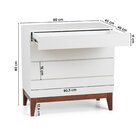 Cômoda Para Quarto 4 Gavetas Mdf Fresh Branco / Imbuia