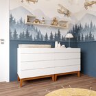 Cômoda Para Quarto 4 Gavetas Mdf Fresh Branco / Imbuia