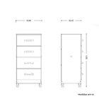 Cômoda Para Quarto 4 Gavetas Mobi 105x50x40 Cm Freijó/titanium